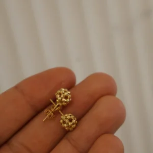 Beaded Flower Ball Stud Earrings