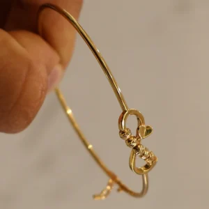Bow and Heart Bangle