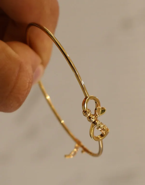 Bow and Heart Bangle