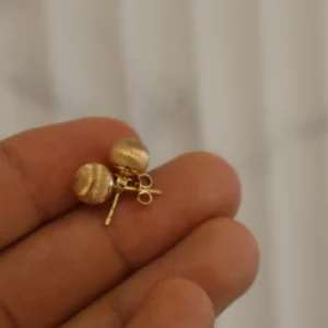 Brushed Ball Stud Earrings