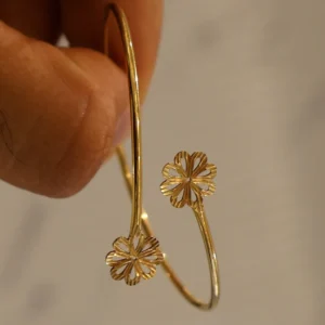 Double Flower Cuff Bangle