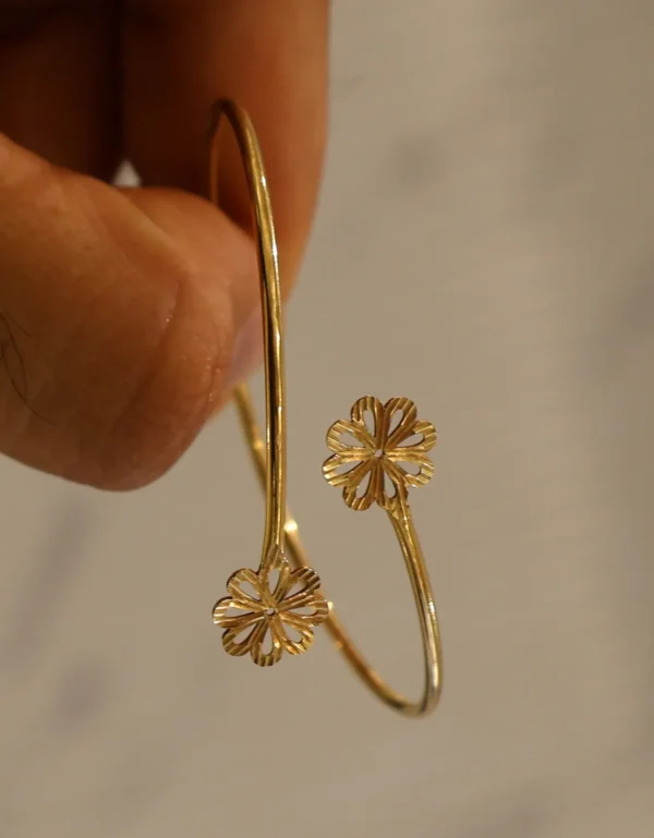 Double Flower Cuff Bangle