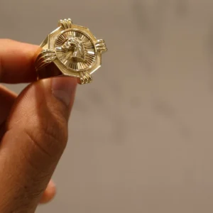 Horse Head Claw Signet Ring