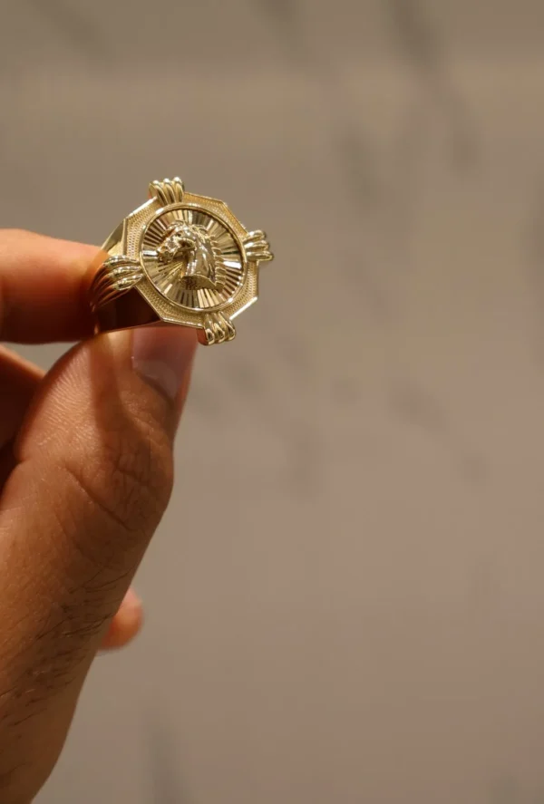 Horse Head Claw Signet Ring