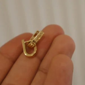 Textured Bar Huggie Earrings