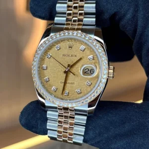Rolex Datejust 36 Champagne Jubilee Dial Diamond Bezel