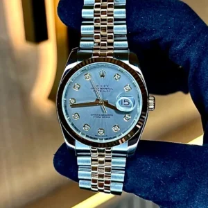 Rolex Datejust 36 Silver Diamond Dial Everose Rolesor