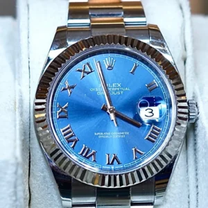Rolex Datejust 41 Azzurro Blue Roman Dial